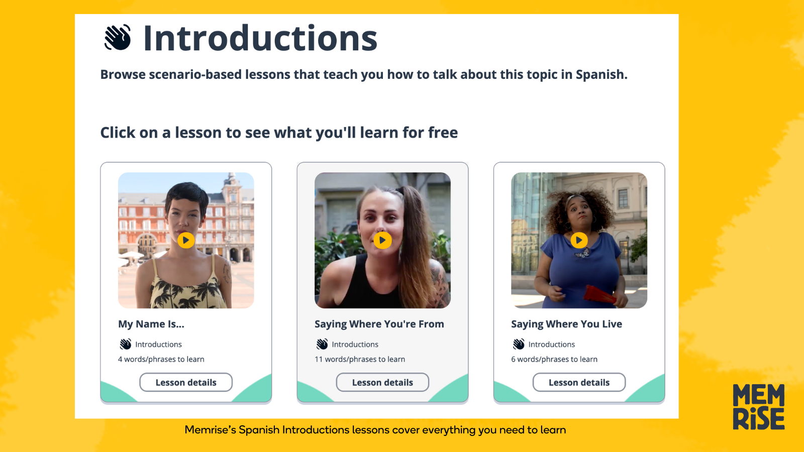 Memrise's Spanish Introductions Page