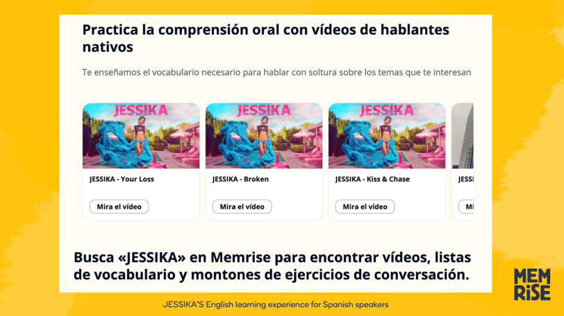 Preview of JESSIKA'S Spanish landing page on Memrise