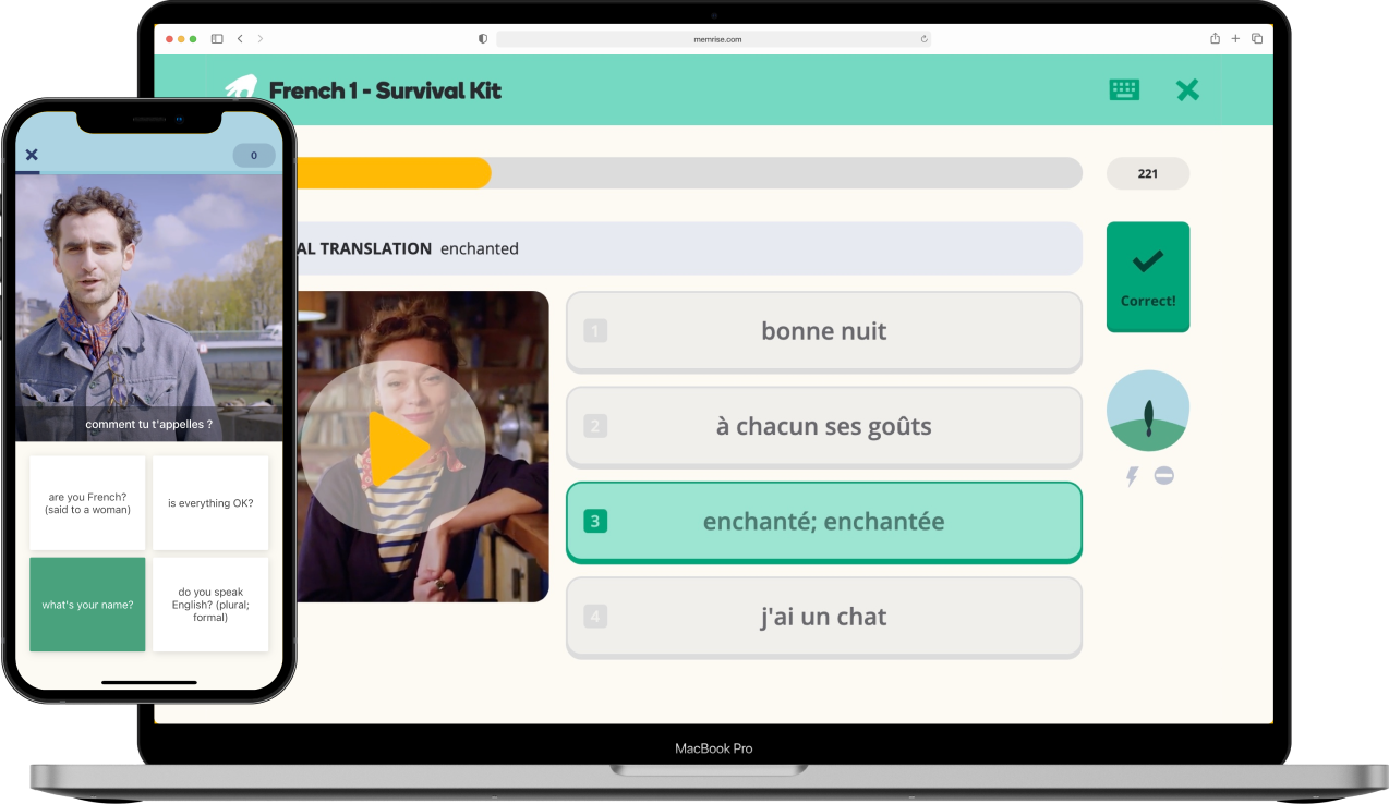 Memrise App in 2 devices
